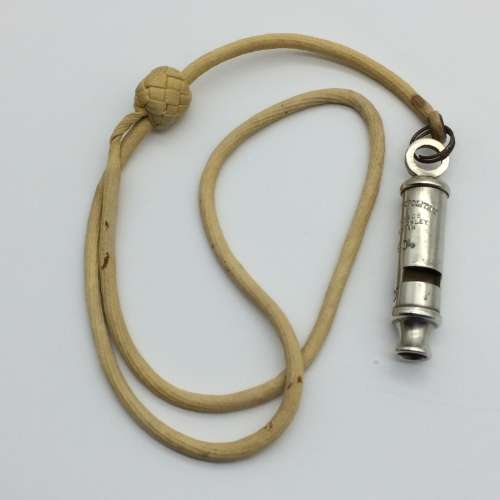 WW2 - 'J. Hudson & Co.' Military Whistle and Lanyard
