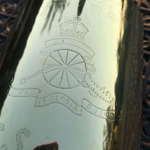 WWI - Large P.O.W./Trench Art Artillery Brass Shell ( Lt. A.N.G. CARSWEL R.F.A. ) (For Ralph)