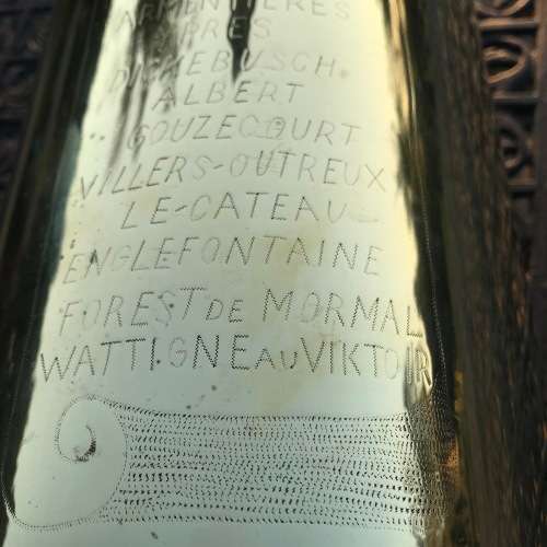 WWI - Large P.O.W./Trench Art Artillery Brass Shell ( Lt. A.N.G. CARSWEL R.F.A. ) (For Ralph)