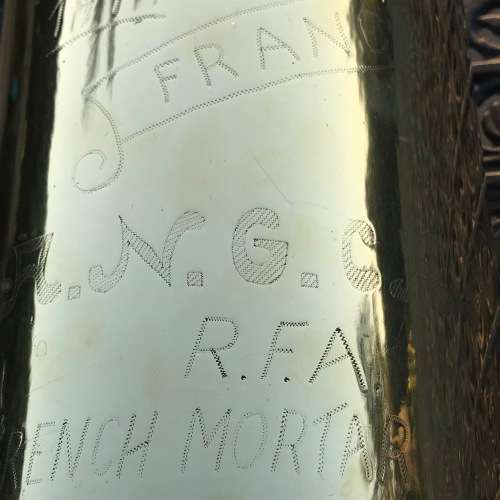 WWI - Large P.O.W./Trench Art Artillery Brass Shell ( Lt. A.N.G. CARSWEL R.F.A. ) (For Ralph)