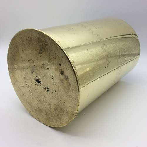 WWI - Large P.O.W./Trench Art Artillery Brass Shell ( Lt. A.N.G. CARSWEL R.F.A. ) (For Ralph)