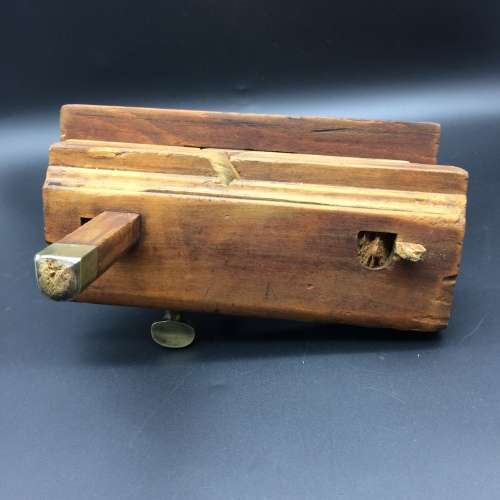 Vintage Wooden and Brass Plane (D. Malloch, Perth)