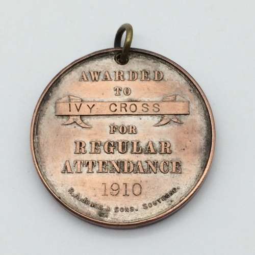 Antique `Southend-On-Sea` School Attendance Medal (1910)