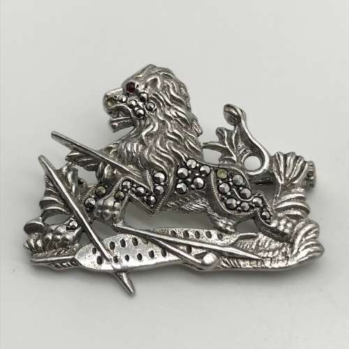 Rhodesia - Rare `BSAP` Silver and Marcasite Sweetheart Brooch