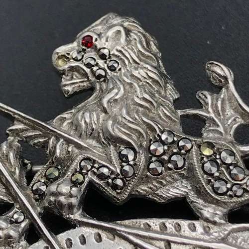 Rhodesia - Rare `BSAP` Silver and Marcasite Sweetheart Brooch