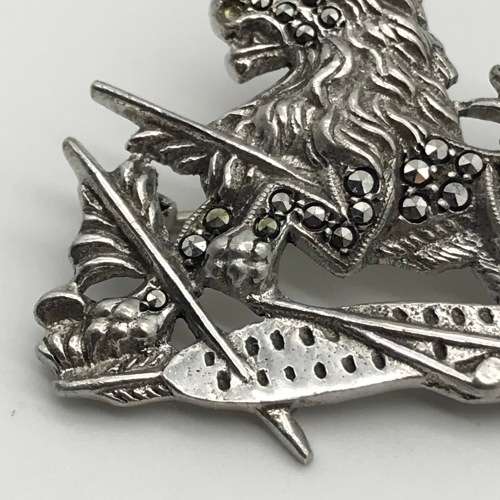 Rhodesia - Rare `BSAP` Silver and Marcasite Sweetheart Brooch