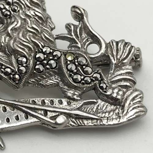 Rhodesia - Rare `BSAP` Silver and Marcasite Sweetheart Brooch