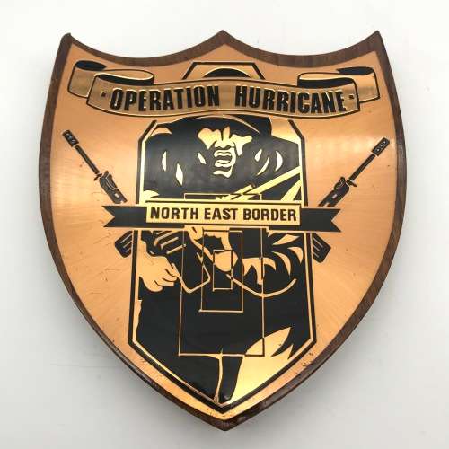 Rhodesian Army `Operation Hurricane` Copper Plaque