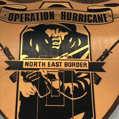 Rhodesian Army `Operation Hurricane` Copper Plaque