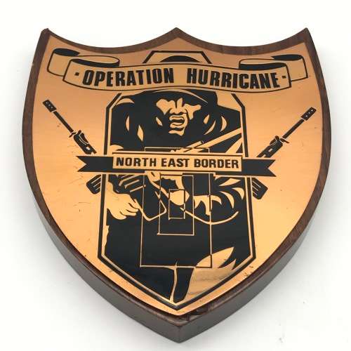 Rhodesian Army `Operation Hurricane` Copper Plaque