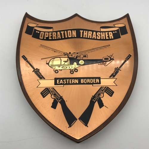 Rhodesian Army `Operation Thrasher` Copper Plaque