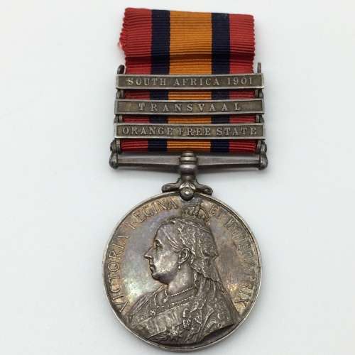 Boer War - Scarce Q.S.A Medal (OFS, TVL, SA01) to `INTELL. CORPS` (TRP. C.D. WALES)