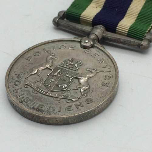 South African Police (SAP) `Silver` Faithfull Service Medal (E.W.G. SMITH)