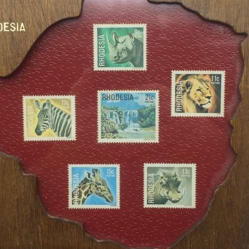 Vintage Rhodesian Framed Stamps