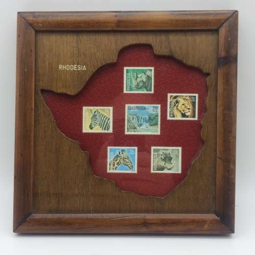 Vintage Rhodesian Framed Stamps