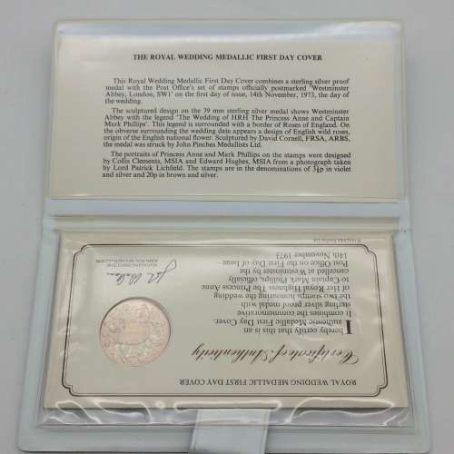 1973 Royal Wedding Silver Proof First Day Medallion (Princess Anne)