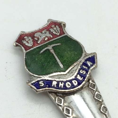 Southern Rhodesia Silver-Plated and Enamel Spoon