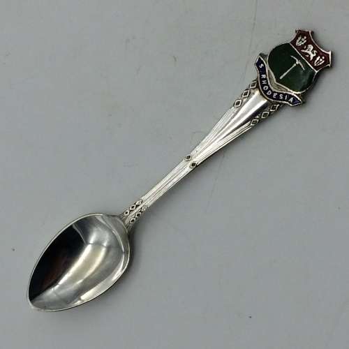 Southern Rhodesia Silver-Plated and Enamel Spoon