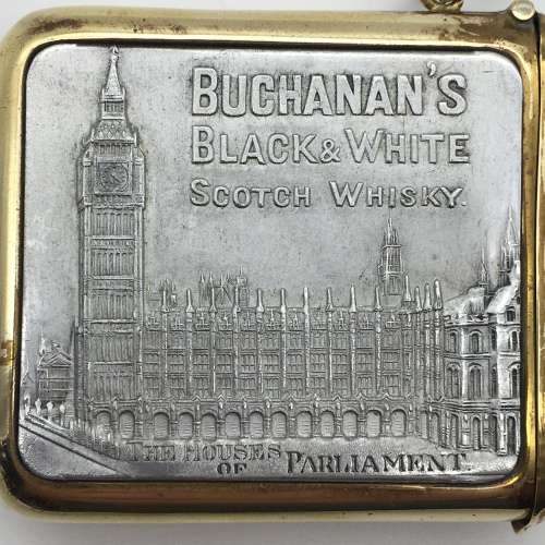 Vintage Brass `Scotch Whisky` Vesta Case