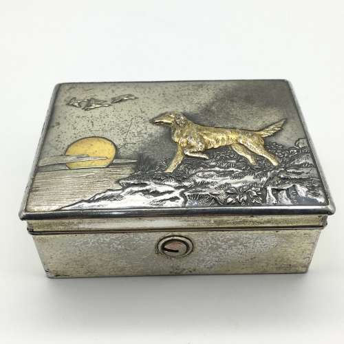 Vintage `Hunting Dog and Ducks` Metal Box