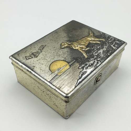 Vintage `Hunting Dog and Ducks` Metal Box