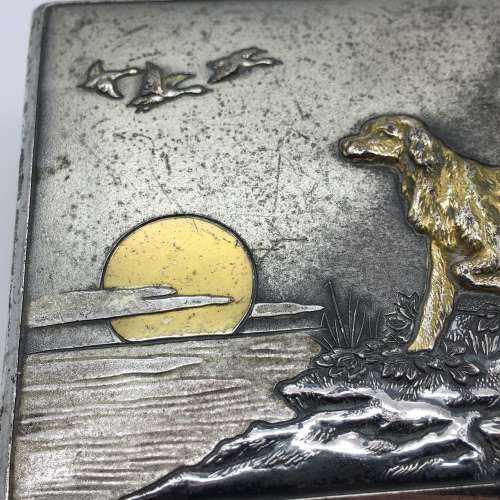 Vintage `Hunting Dog and Ducks` Metal Box