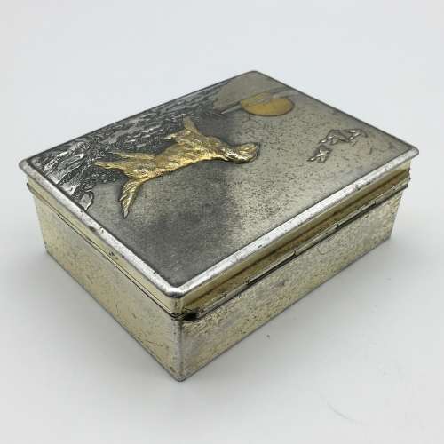 Vintage `Hunting Dog and Ducks` Metal Box