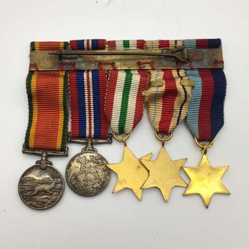 WW2 - Group of Five Miniature War Medals (Oak leaf + 8th Army)