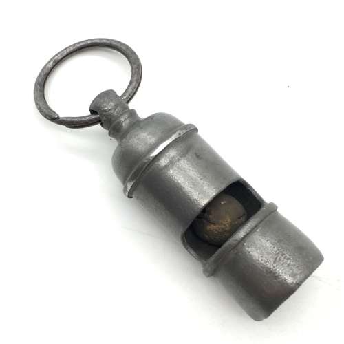 Rare - Victorian Britannia Metal `Pig Nose` Whistle
