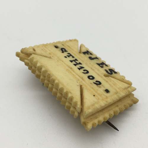 Boer War - P.O.W. (St. Helena 1902) Bone Brooch