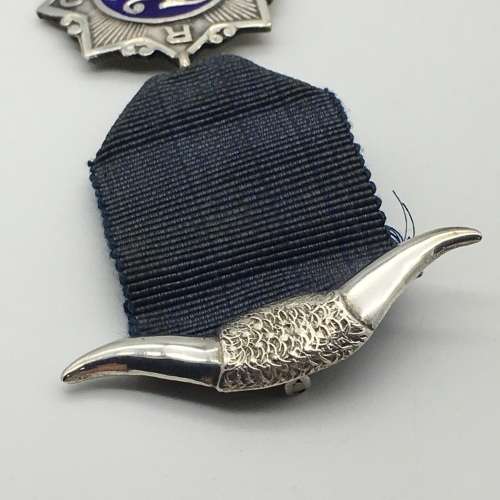 Early Silver and Enamel `R.A.O.B.-PRIMO` Masonic Medal/Jewel