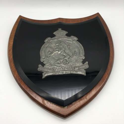 Large Scarce `British South Africa Police` Marble and Wooden Plaque