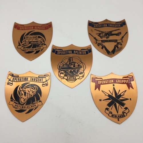 Rhodesia - Five Operational Copper Plaques