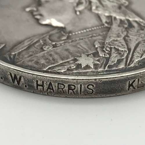Boer War - Rare Q.S.A. Medal `KLIPSDAM D.M.T.`(only 6 to this unit)`TPR. W. HARRIS`