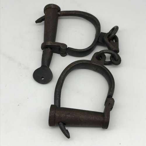 Antique Iron Shackles or Handcuffs