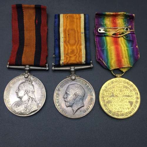 Boer War Group - `QSA and WW1 Pair` (SJT. F.E. WARTERMAN - NATAL G.R. and 11th SAI)