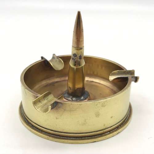 WW2 `POW/Trench Art` Brass Shell Ashtray (Madagascar 1942)
