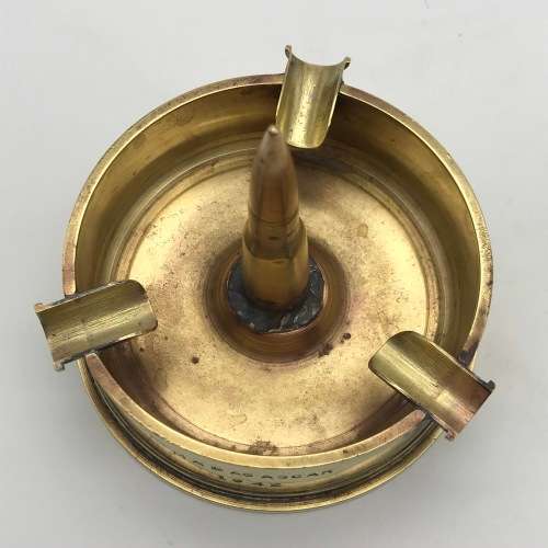 WW2 `POW/Trench Art` Brass Shell Ashtray (Madagascar 1942)