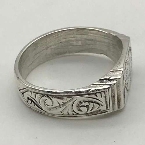 WW2 - Solid Silver `POW/Trench Art` Ring