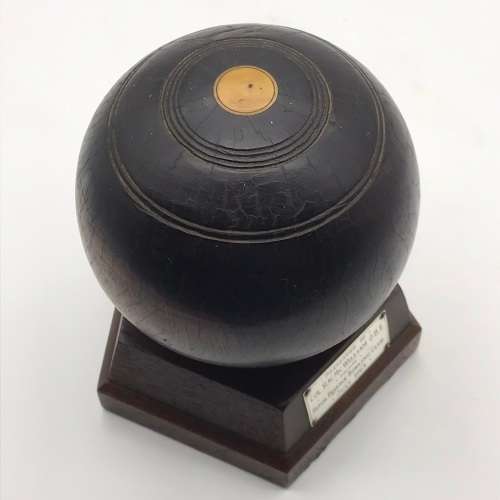 Early Wooden & Silver `Lawn Bowls` Trophy (Col. R.K. McWilliam O.B.E.)
