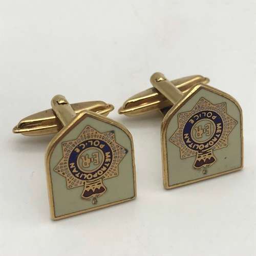 Vintage `Metropolitan Police` Enamel Cufflinks