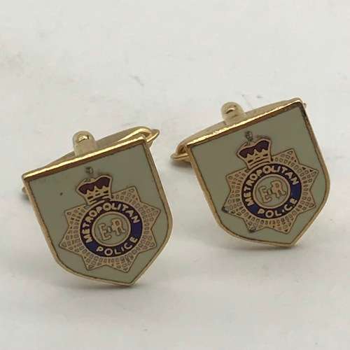 Vintage `Metropolitan Police` Enamel Cufflinks