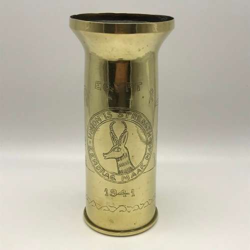 WW2 - Trench Art/POW Brass Artillery Shell