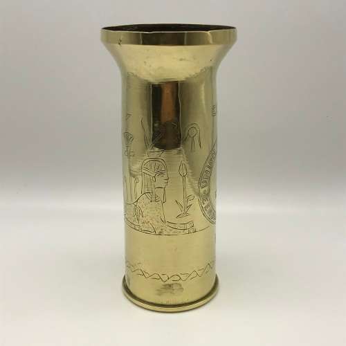 WW2 - Trench Art/POW Brass Artillery Shell