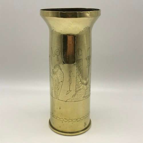 WW2 - Trench Art/POW Brass Artillery Shell