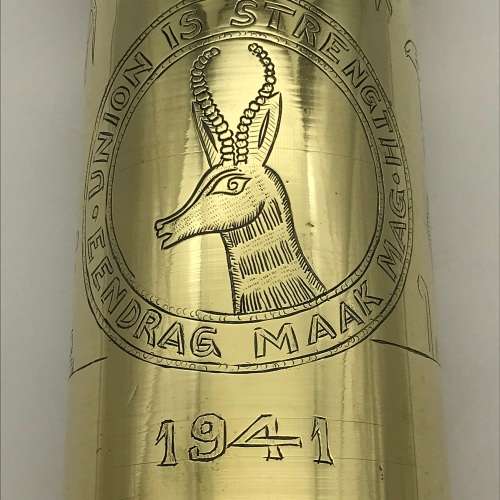 WW2 - Trench Art/POW Brass Artillery Shell