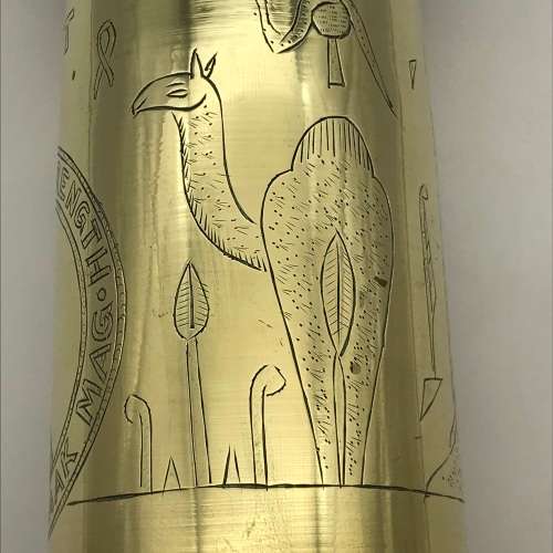 WW2 - Trench Art/POW Brass Artillery Shell