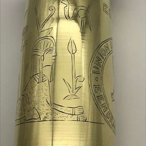 WW2 - Trench Art/POW Brass Artillery Shell