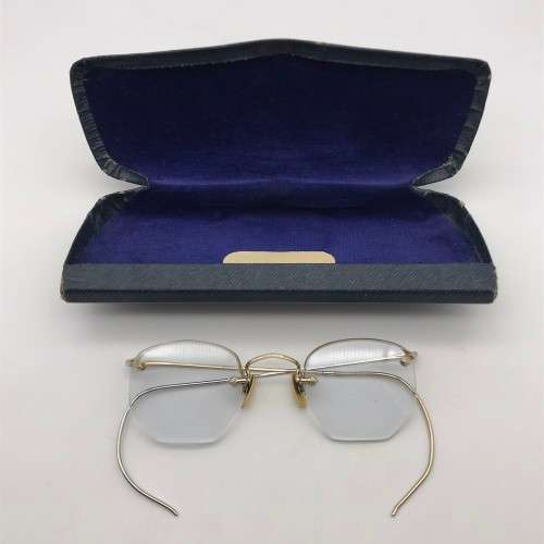 Early Retro Gold-Tone Spectacles (Cased)