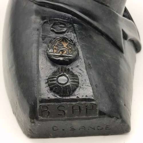 Rhodesian `BSAP Officer` Large Soapstone Bust (Signed)